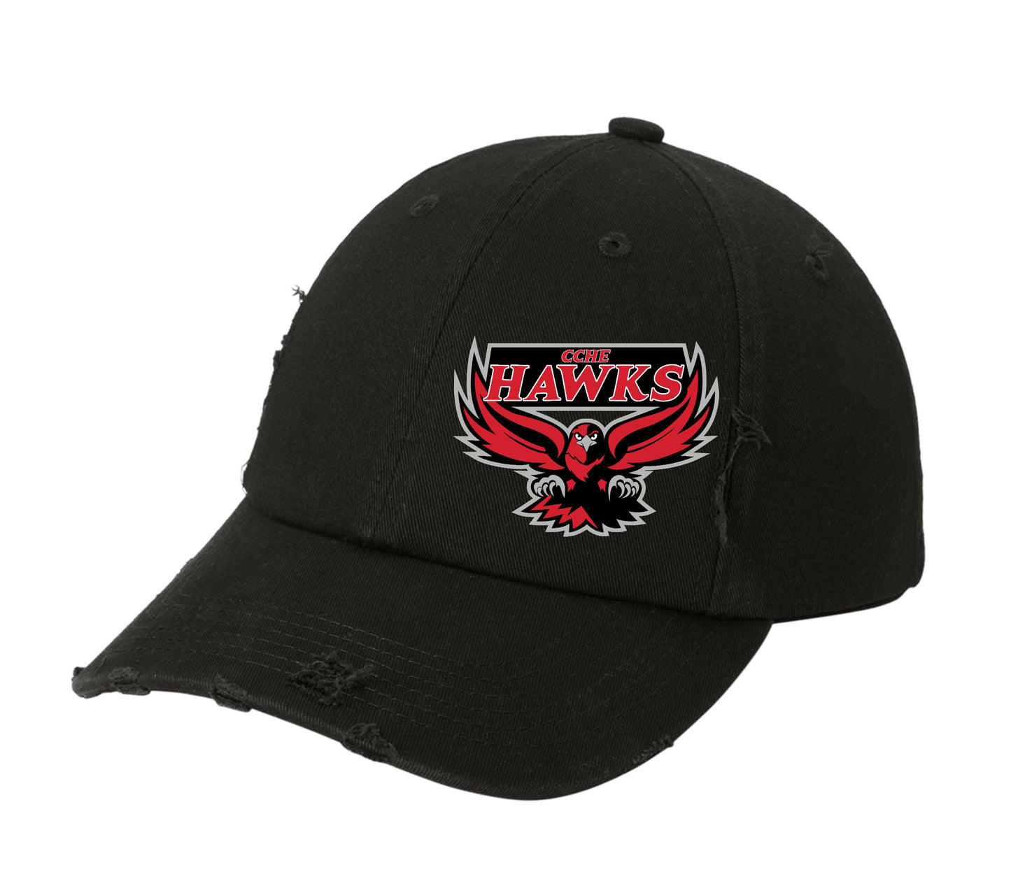 CCHE Hawks Logo Distressed Twill Cap