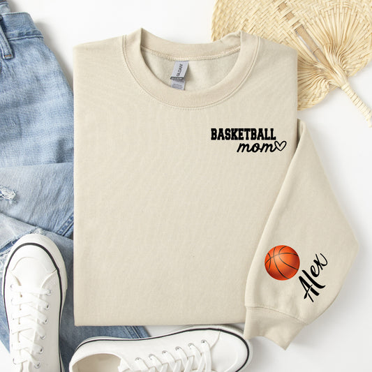 Basketball Mom *Personalized Sleeve* Sand Sweatshirt